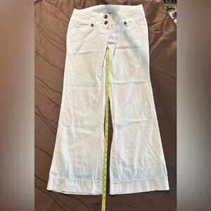 Charlotte Russe Ivory Button-Front Trousers